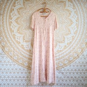 Retro 90s floral rayon button-front dress